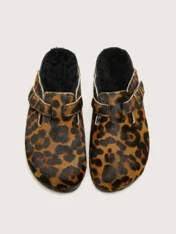 BOSABO Sabots Léopard Noir
