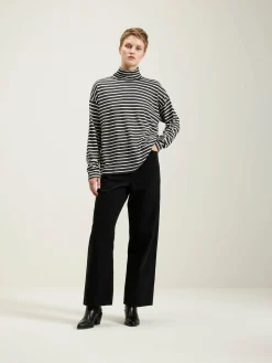 SARAHWEAR T-shirt Col Roulé Rayé Foggy